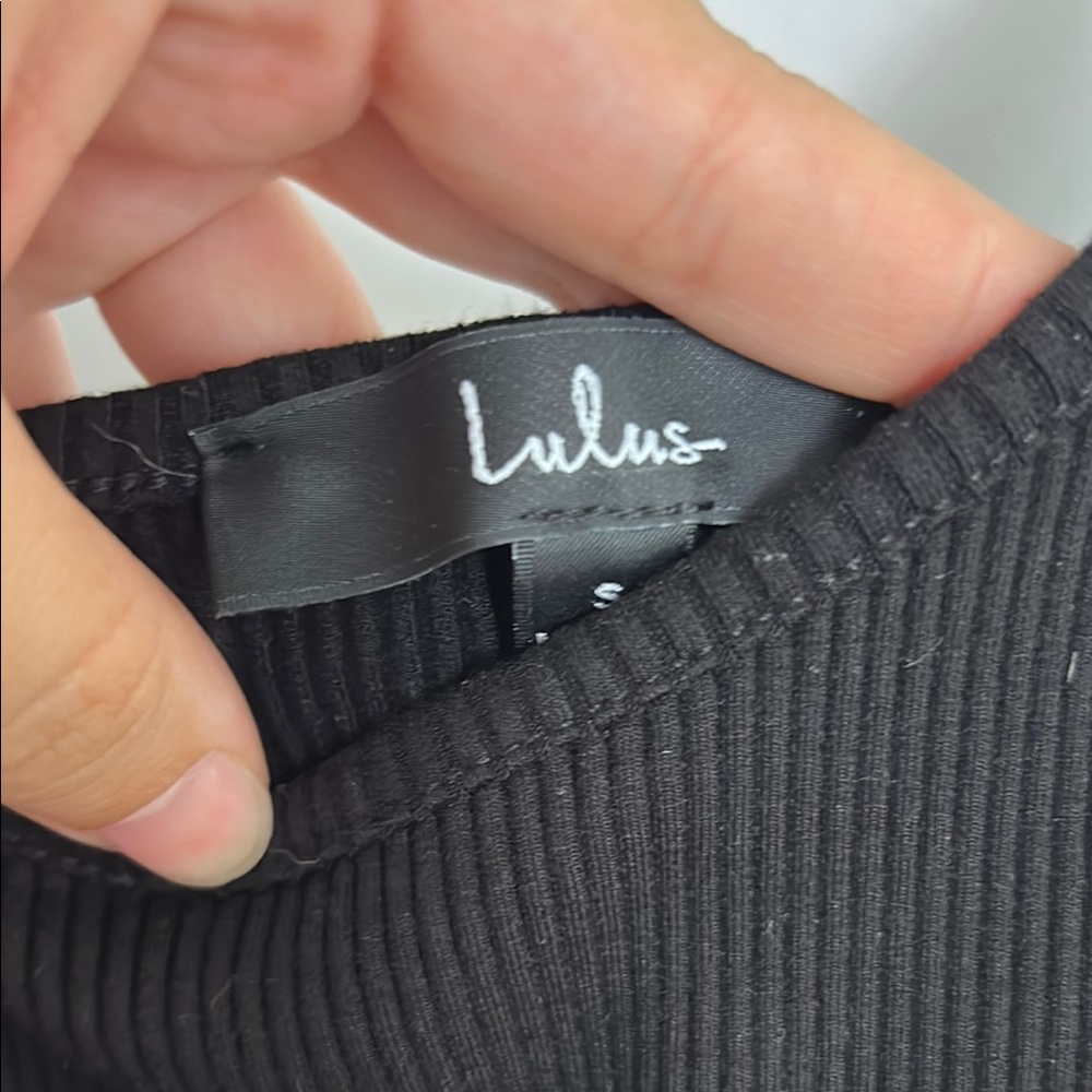 Lulu's Black Ribbed Dress - Picture 2 of 8